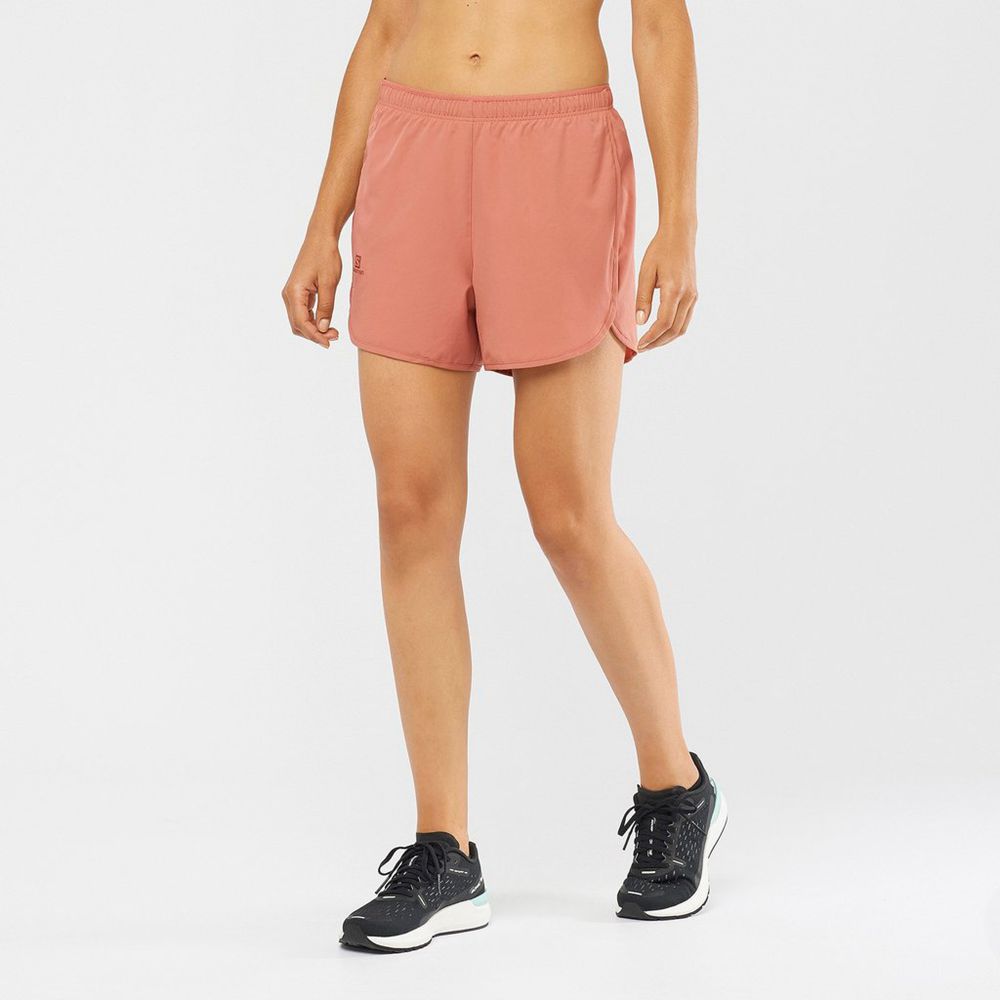 Salomon Israel AGILE - Womens Shorts - Coral (XSAN-82436)